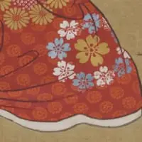 「見返り美人図」(部分)　剥落の様子
