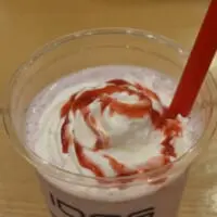 ヨーグルトや練乳、ブルーベリーなどを混ぜたフローズンドリンク