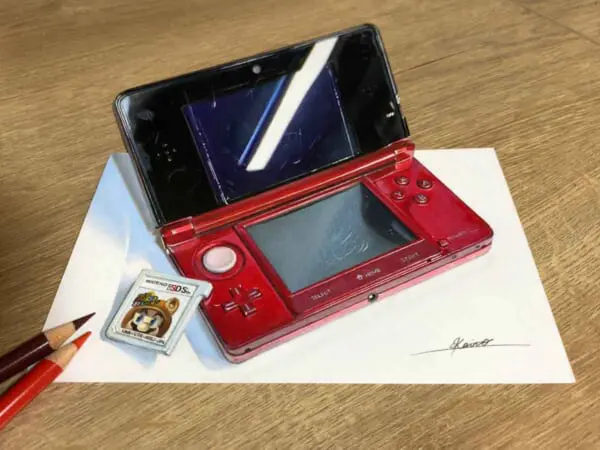 3Dに見える3DSの2Dトリックアート（慧人さん提供）
