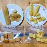 1）一口サイズのおにぎりやパン