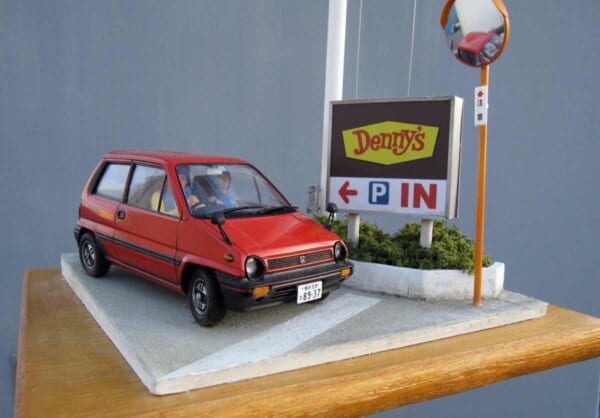 オムナオさん作の1980年代ホンダ車ジオラマ（オムナオさん提供）