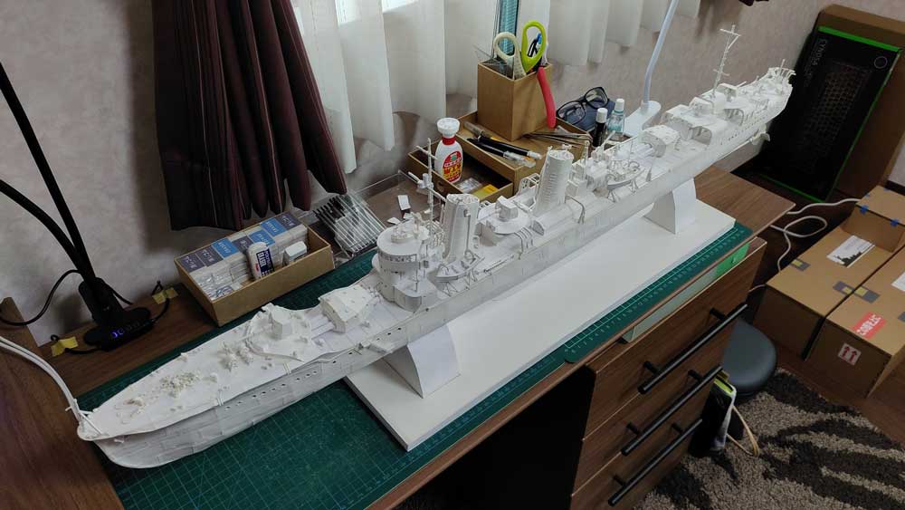 駆逐艦菊月は全長1mクラスの大作（シェイルT.Kさん提供）