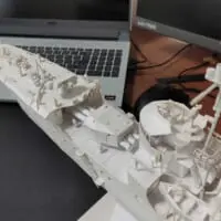 紙でフルスクラッチされた駆逐艦菊月（シェイルT.Kさん提供）