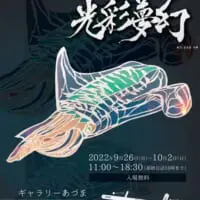 黒猫モモさんの個展「光彩夢幻」フライヤー（黒猫モモさん提供）