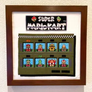 初代マリオカートを刺繍で再現　ゲーム画面そのままの作品に当時の思い出が甦る
