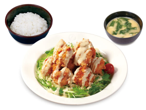 柚子胡椒ソースの唐揚げ定食（9個）