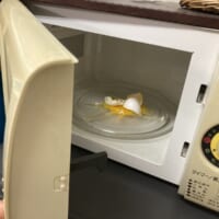 電子レンジの中に生卵