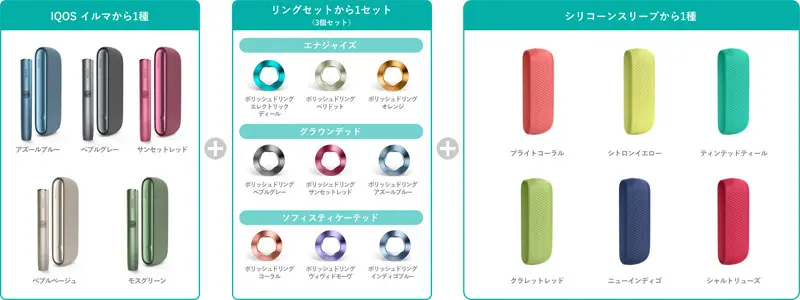カスタムデバイスセット4「IQOSイルマ」「リングセット」「シリコーンスリーブ」