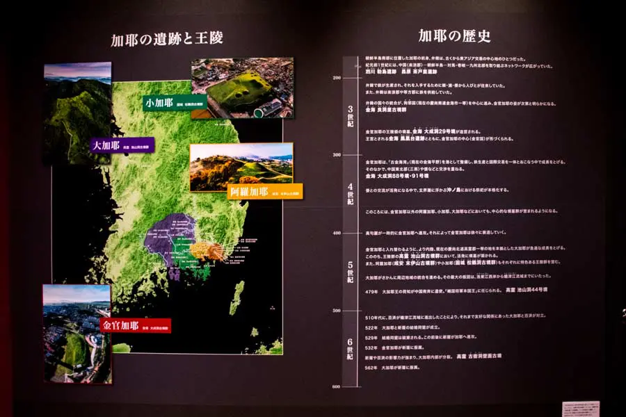 会場に展示された加耶の歴史年表
