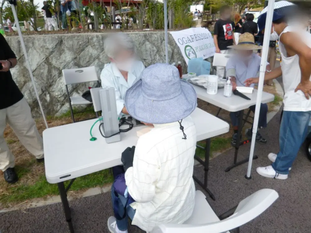 2周目終了後には看護師による血圧測定を実施。