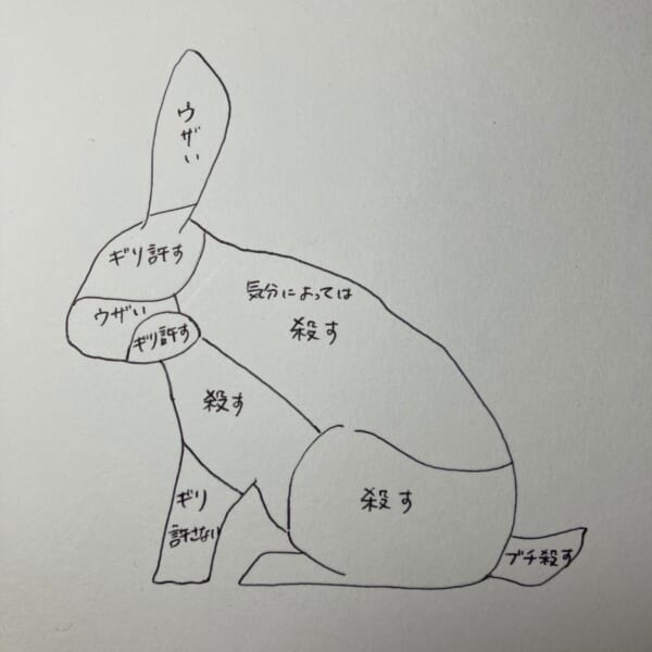 うさぎをなでるのは難しいんです　部位ごとの「お触り一覧表」に35万いいね