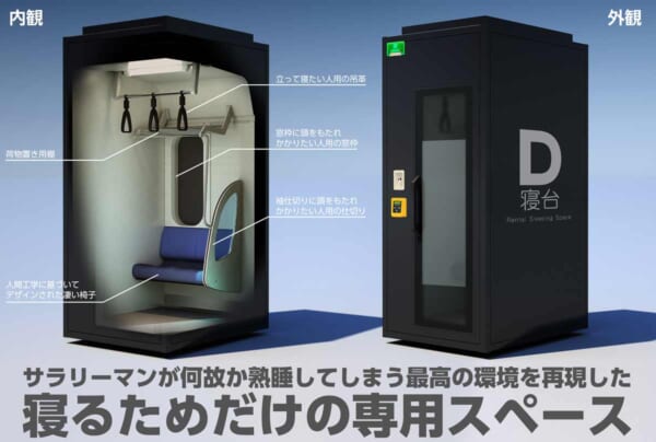 仮眠用「D寝台」のイメージ（ぶたごりらさん提供）
