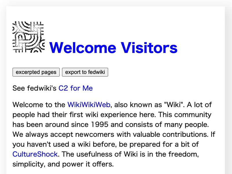 2022年現在のWikiWikiWeb（スクリーンショット）