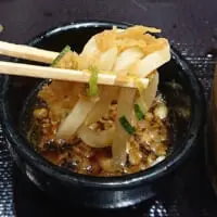 天かすなどを入れて味変