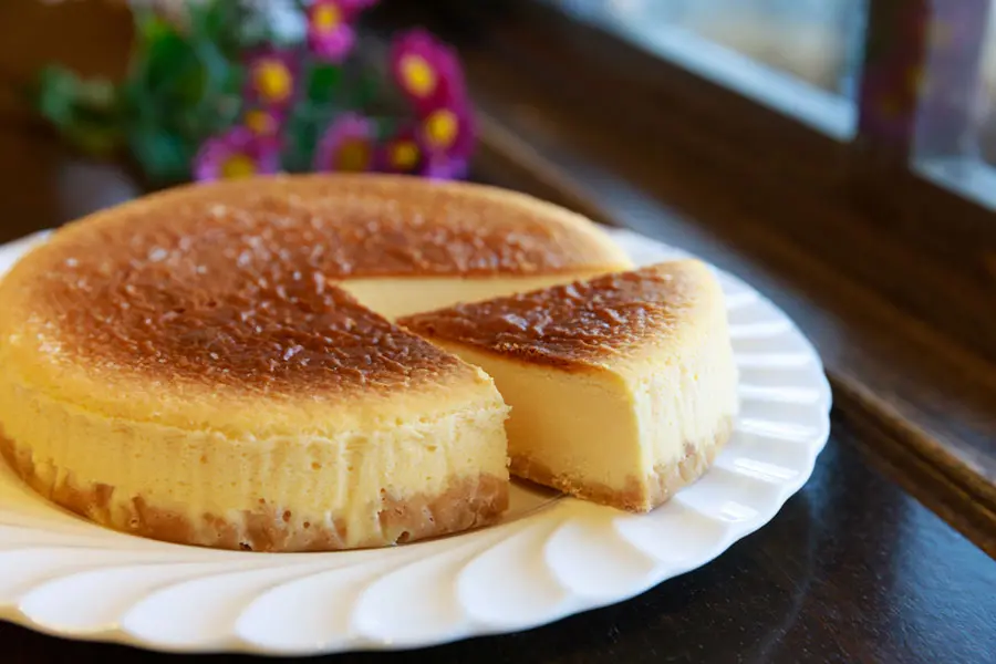 ＜河口湖チーズケーキガーデンの富士の完熟チーズケーキ＞