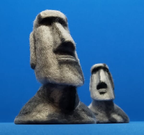 親の顔より見たモアイ。羊毛フェルトで作った「EMOTION」がとてもエモかった。