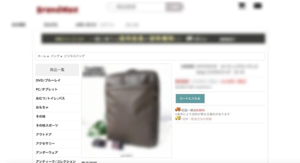 前払い詐欺の商品ページ