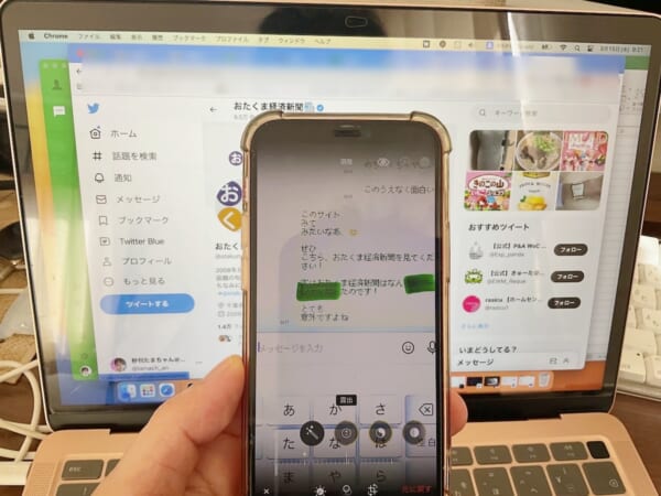 iPhoneのスクショ黒塗りをアップした様子