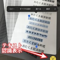 iOSのテキスト認識表示ボタン