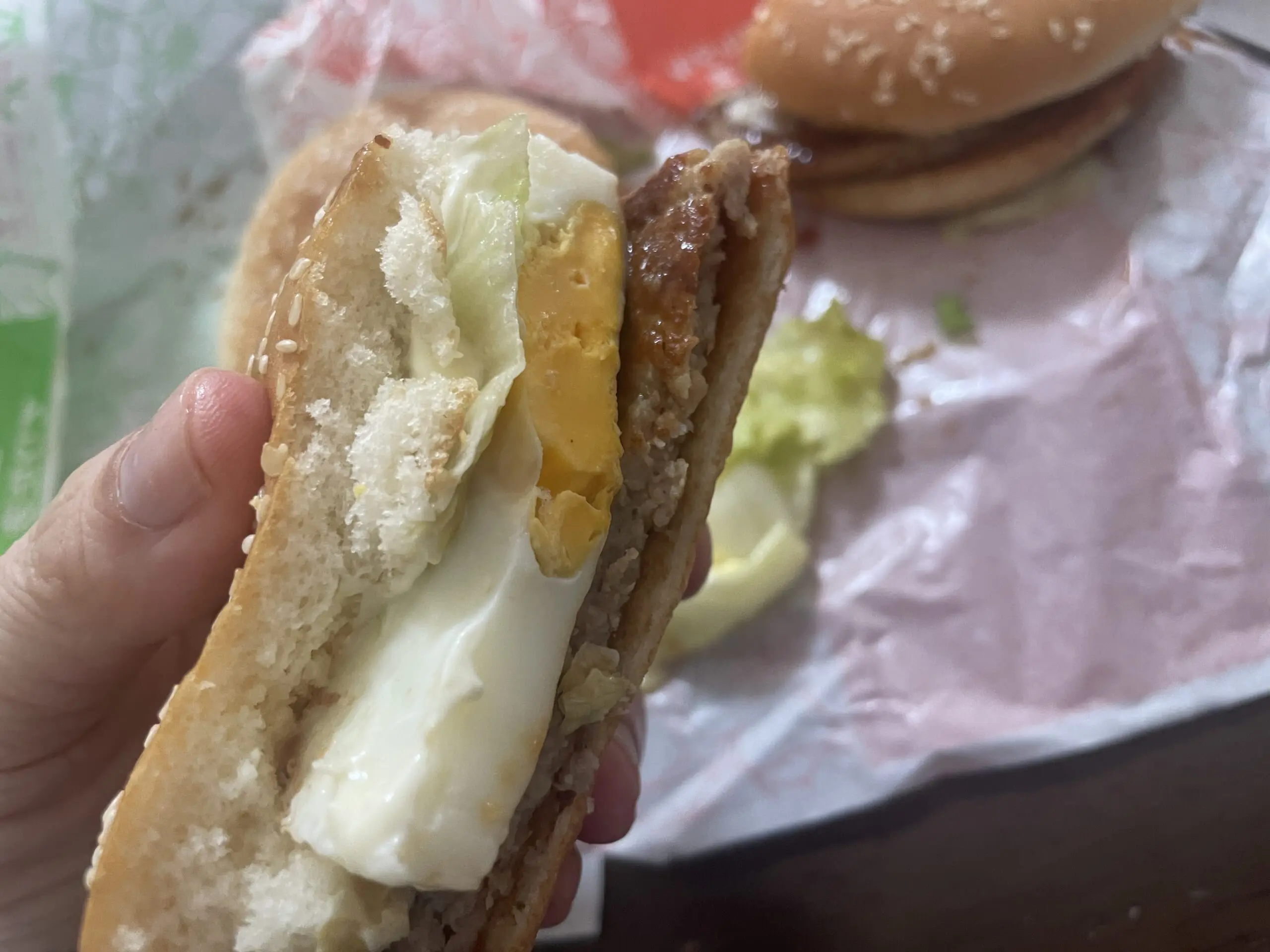 マクドナルド「てりたま」断面