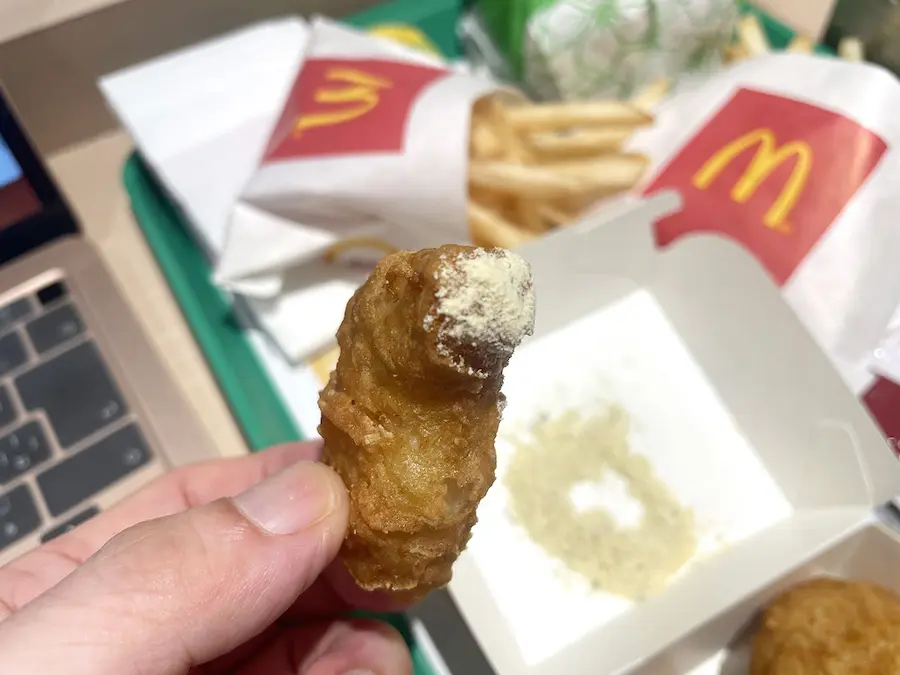 シャカシャカポテトの粉をナゲットにつけてみたところ