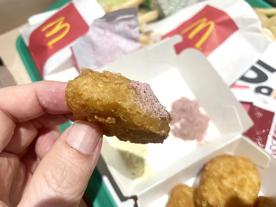シャカシャカポテトの粉をナゲットにつけてみたところ（梅）