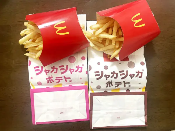 シャカシャカポテト「梅のり塩味」「にんにく黒胡椒マヨ味」