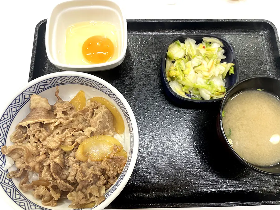 吉野家裏メニューおしんこ牛丼のお新香セット