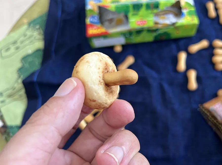 チョコぬいじゃった！きのこの山チョコあんぱんぱんの底