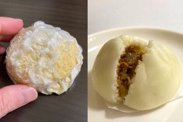 樹脂粘土でできている「食べられない肉まん」と「食べられる肉まん」