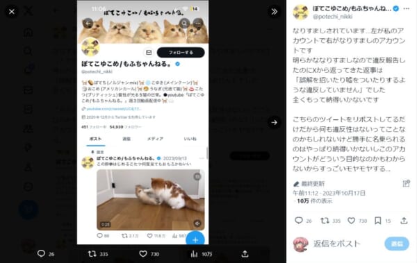 有名猫アカウントのなりすましが同時発生　飼い主らが注意喚起