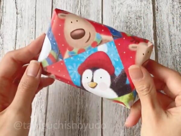 包装紙がちょっと足りない時のラッピングテクニック　まるで手品みたい！