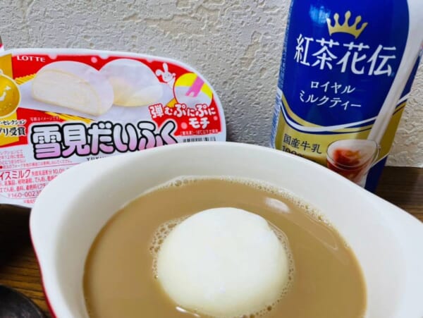 雪見だいふくとミルクティーで作るアフォガート　甘党さんはぜひ試してみて！