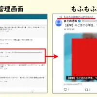 サービスA管理画面ともふもふ動画のリポスト