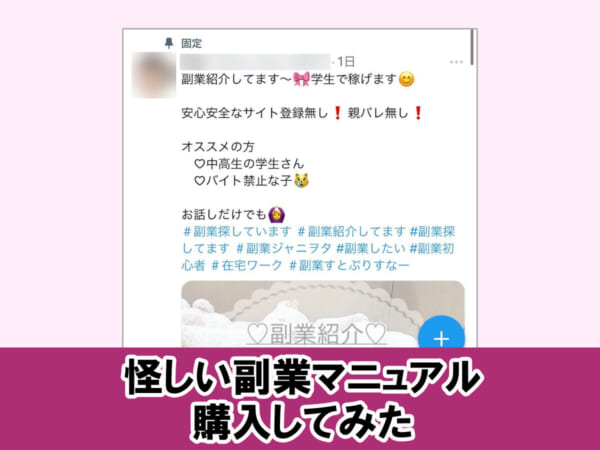 新社会人や学生がターゲットに　怪しい副業マニュアル購入してみた