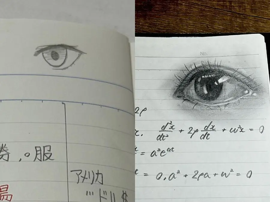 10年間ノートに片目を落書きし続けた結果……画力がとんでもないことに | おたくま経済新聞