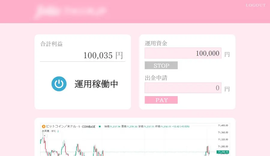 システムの稼働方法は「START」を押すだけ