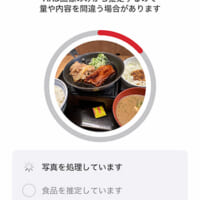 「カロリAI」で食事の写真を読み込み、AIによるカロリー推定を行っているところ