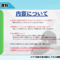 仲介者が提示してきた資料「内容について」