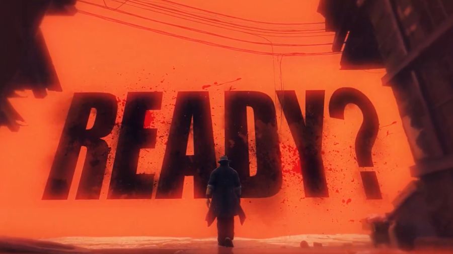 大きく映し出される「READY？」の文字