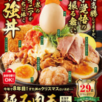 8種類の具材で魅了するすた丼のクリスマス限定メニュー「極み肉玉ツリーすた丼」