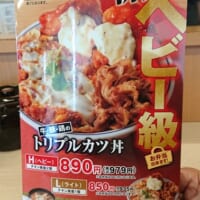 メニューの「牛・豚・鶏のトリプルカツ丼」