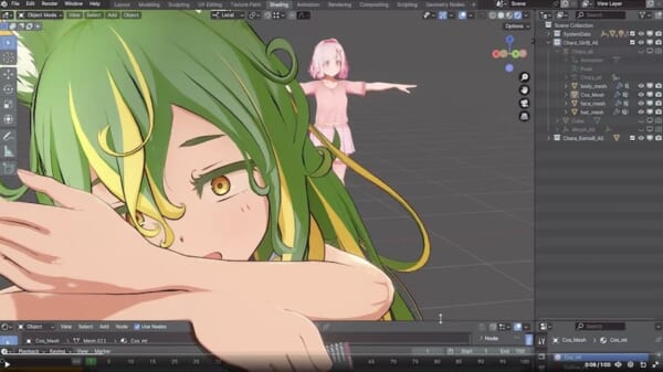 緑髪の子がこちらにやってくる