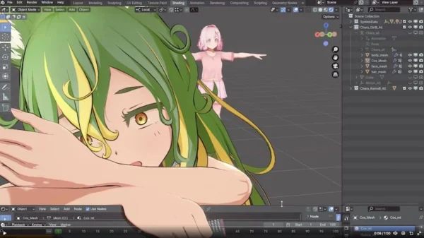 緑髪の子がこちらにやってくる