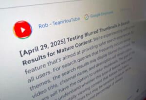 YouTube、性的テーマを含む検索結果に「ぼかしサムネイル」導入をテスト中