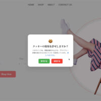 「クッキーを使用するかどうか」という確認画面