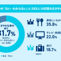 生きがいが「ない・わからない」人も8割以上が日常のささやかな幸せを実感