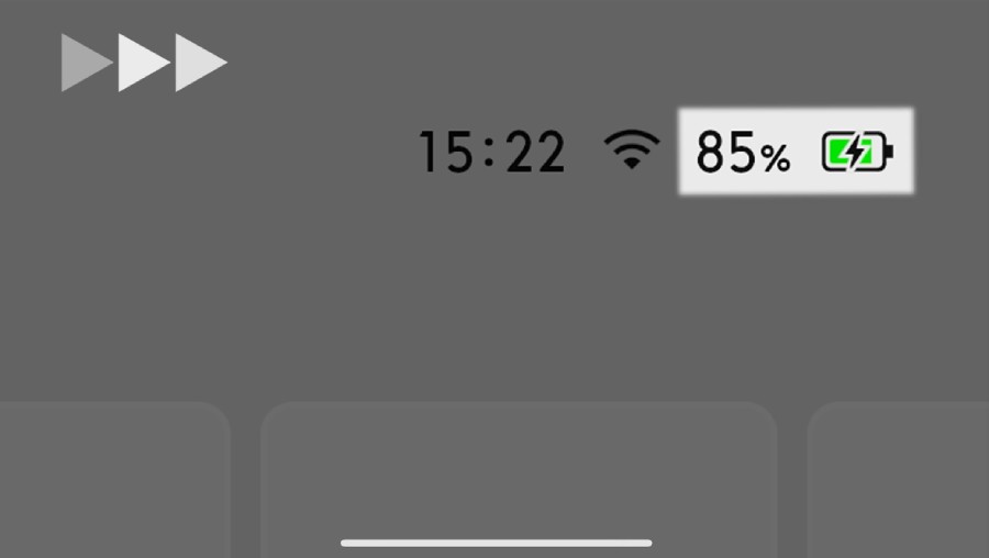 85％で充電を開始