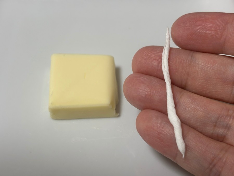 バターとこよりを用意
