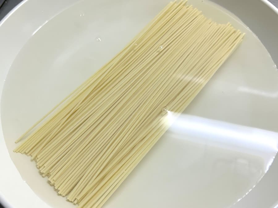 水に浸す